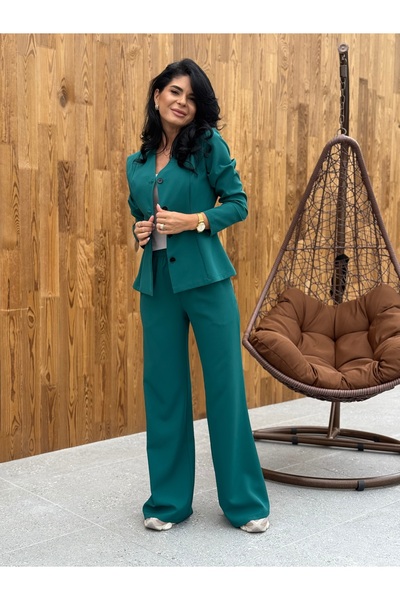 RAMONA BADESCU EXCLUSIVE Costum Două Piese cu Sacou și Pantaloni Largi