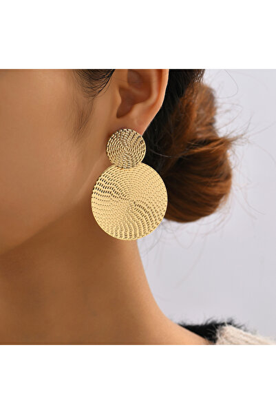 Choice Red Aretes De Mujer Bohemia Trendy Geometric Metal Round Earrings For ...