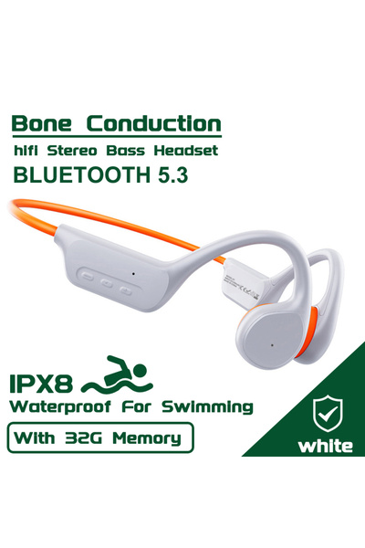 Choice1 سماعة رأس X7-White 5.3 IPX8 مقاومة للماء للسباحة والغوص وتوصيل العظام...