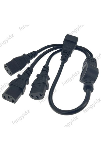 Choice black Power cable extension IEC 320 C14 Male Plug to 3 ways C13 Female Y Type Splitter Power Cord ,