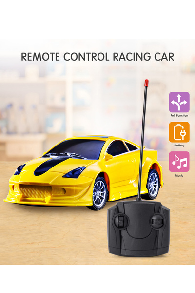 Fab N Funky Racing Car with Remote Control, USB-Cable Rechargeable, 4 Years+, L 19 x B 8.5 x H 6 cm - Yellow