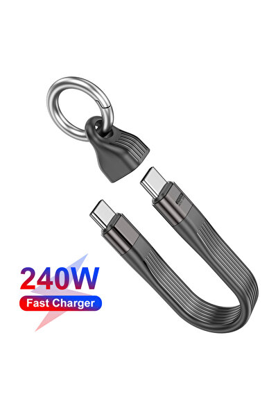 Choice كابل شحن سريع أسود من USLION بقوة 240 واط PD3.1 من النوع C، كابل بيانا...