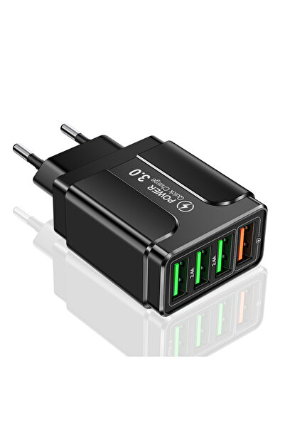 Choice شاحن USB متعدد المنافذ بقوة 20 واط، أسود اللون، يدعم الشحن السريع، شاح...