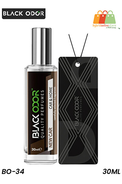Black Odor BO-34 NEW CAR معطر جو للسيارة والمنزل مع بطاقة تعليق 30 مل