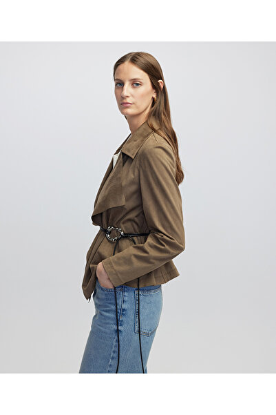 İpekyol Süet görünümlü dökümlü mont