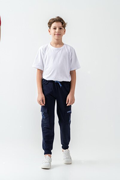 Mışıl Kids Pantaloni de trening pentru băieți cu buzunar pentru marfă, cu imp...