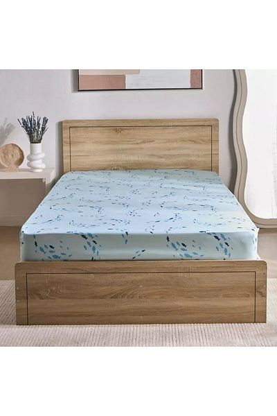Home Box Joy Sea World Fishes Twin Microfibre Fitted Sheet - 120x200+25 cm