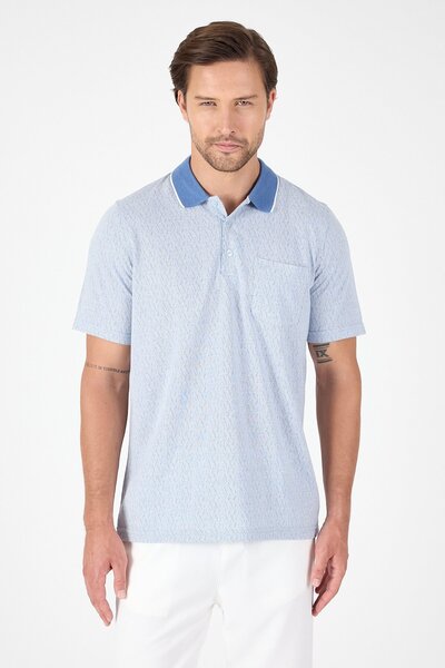 İmza Blue Short Sleeve Polo Neck Pocket Classic Standard Size T-Shirt 1011250171