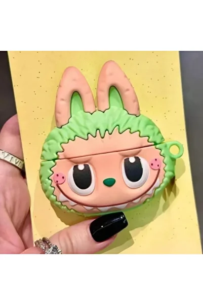 Blackmark Pro 2Nd Generation Compatible Cute Green Labubu Patterned Anti-Shock Headphone Protection Case