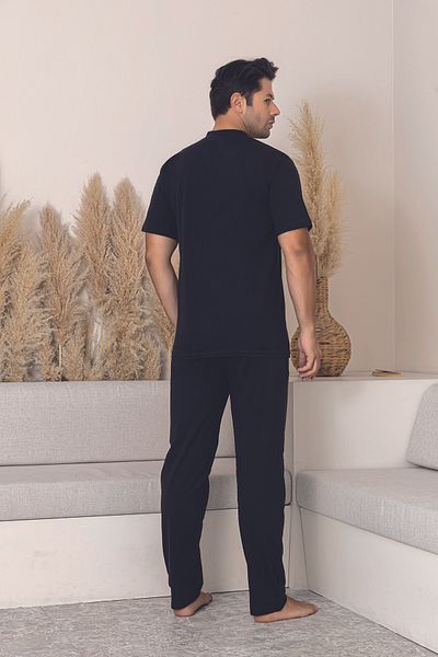 FORMO Men's 100% Organic Natural Cotton High Quality Button Short Sleeve Pajama Set