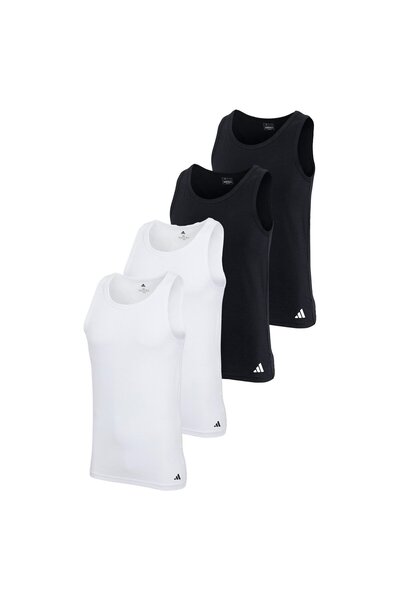 adidas Herren Unterhemden, 4er Pack - Tank Top, Active Flex Cotton, ärmellos, einfarbig