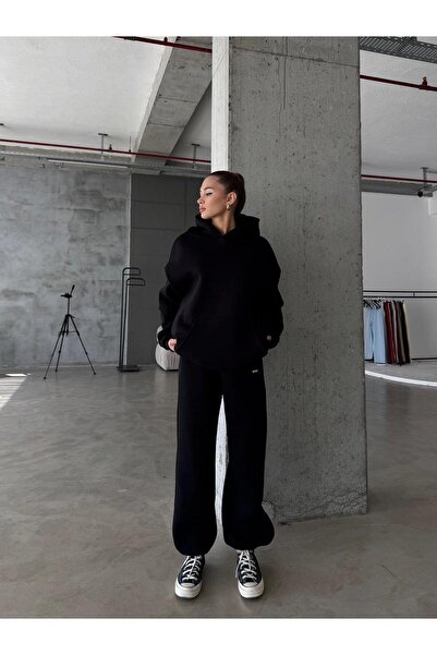 OYKUWEAR OW Siyah Oversize Yüksek Bel Jogger