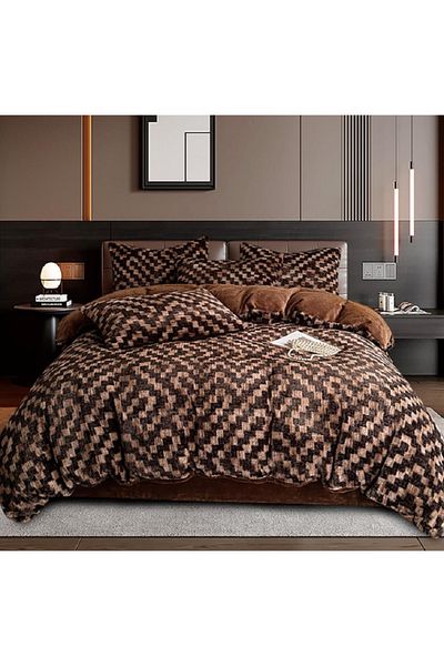OEM Cocolino fluffy bed linen for double bed, made of plush microfiber, with elastic 160-180x200 cm