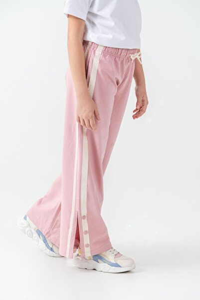 Mışıl Kids Πλαϊνά Στρίπα Grosgrain Παντελόνι για κορίτσια με κουμπωτά