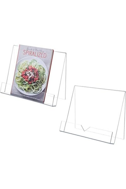 Slasa Modern Transparent Acrylic Cookbook Holder Set - 2 Pieces
