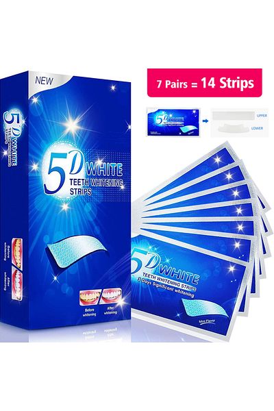 Choice3 5D 7 pairs 7/14/28 Pairs Teeth Brightening Strips for Teeth, 5D/9D Whitener Strips Reduced Sensitivi