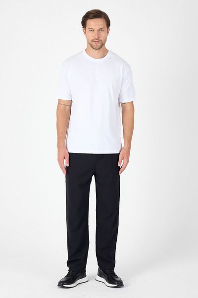 İmza White Crew Neck Short Sleeve Slim Fit Cotton T-Shirt 1011250191