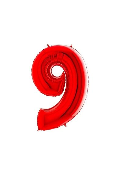 ERMA Smart Balon folie cifra 9, rosu, petrecere aniversare, 100 cm
