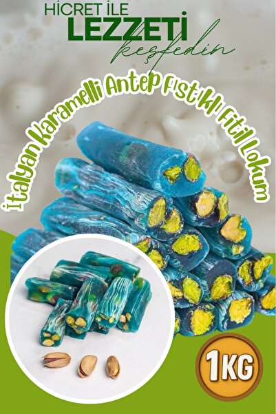 Hicret Kuruyemiş İtalyan Karamelli Antep Fıstıklı Fitil Lokum 1 Kg