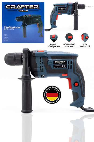CRAFTERTOOLS Profesyonel 13mm Metal Şanzuman Elektrikli Matkap