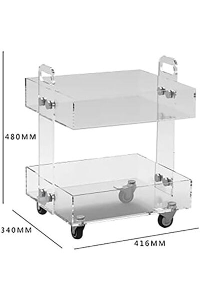 Slasa Two-Tier Removable Acrylic Storage Rack, suitable for Sofa, Coffee Table, Side Table, Coffee Table,