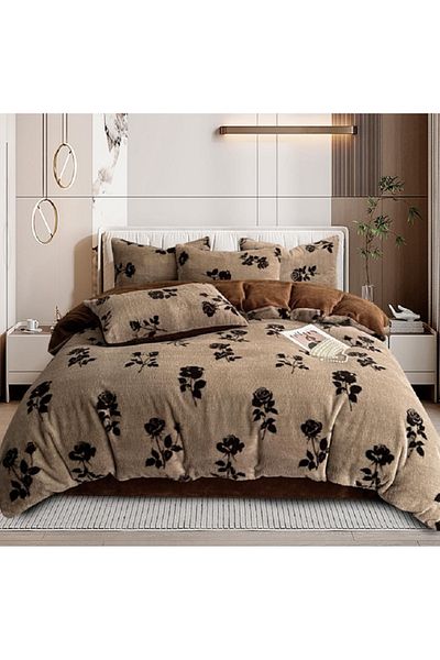 OEM Cocolino fluffy bed linen for double bed, made of plush microfiber, with elastic 160-180x200 cm