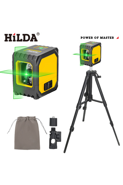 choice2 TMHH134 HILDA 2 Lines Mini Laser Level Self Levelling Green Beams Laser Horizontal & Vertical Cross-