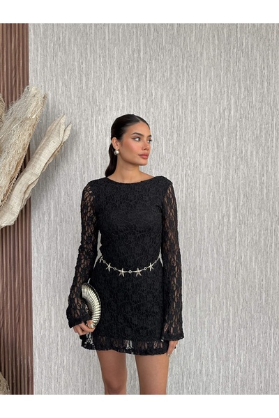 ESRAHELVACI Lace Long Sleeve Dress