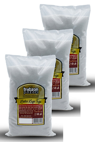 TRABZON PAZARI Refinesiz, Iyotsuz Öğütülmüş Kristal Kaya Tuzu 3x1 Kg