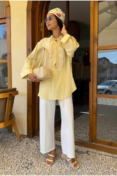 HEQA Pleated Detailed Blouse Soft Yellow