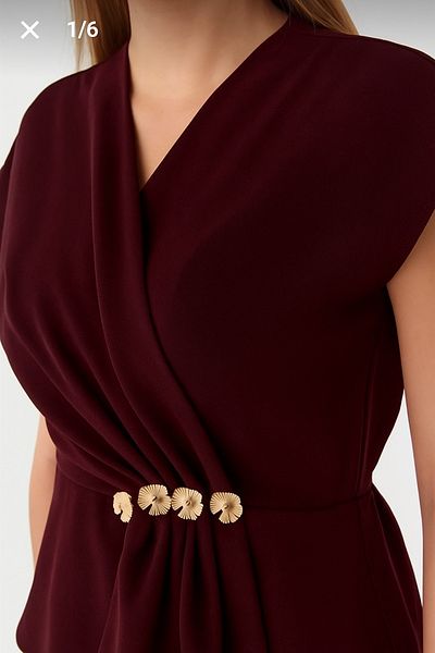 Butik Beyza Button Detailed Double Breasted Collar Stylish Blouse