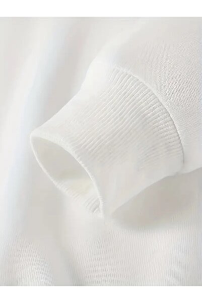 Touz Moda Готичний принт, великий розмір, білий унісекс кардиган з капюшоном і застібкою-блискавкою