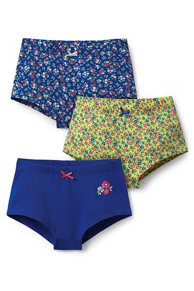 Pine kids Cotton Elastane Knit Hipsters with Floral Print Pack of 3 - Assorted