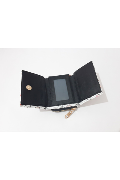 renkli çiçekler Παιδικό Πορτοφόλι 11x8x4 CM Λευκό Παιδικό Πορτοφόλι με Μικτό Σχέδιο