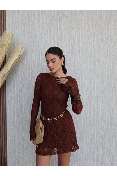 ESRAHELVACI Lace Long Sleeve Dress