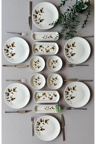 Yiğit Seramik Züccaciye Akasya 6 Person 14 Piece Breakfast Set