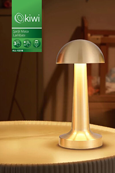 Kiwi Kll-1321 Şarjlı Masa Lambası | Dokunmatik Kontrollü, 3 Işık Renk Seçeneği, Dimmer Özellikli