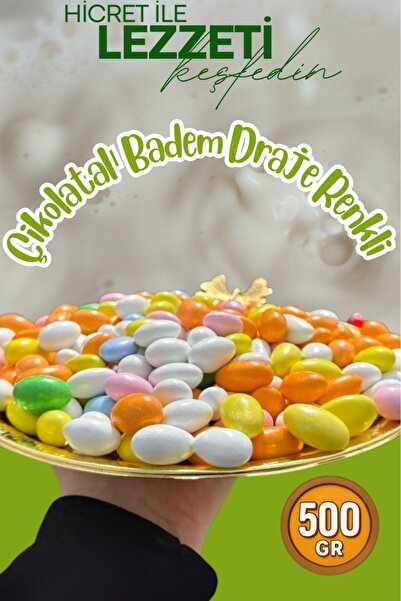 Hicret Kuruyemiş Çikolatalı Badem Draje Renkli 500 Gr