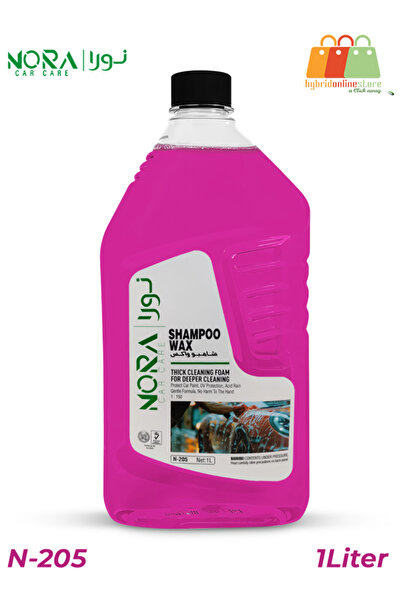Nora شامبو وشمع للعناية بالسيارة N-205 وردي 1 لتر - رغوة سميكة للتنظيف وحماية...