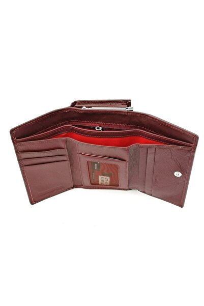 OEM Portofel mic de damă din piele naturală, magrot Hassion, 2155, bordo