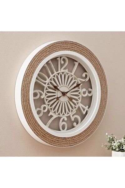 Home Box Saratoga Wall Clock with Hemp Rope Runway - 51x5.5 cm