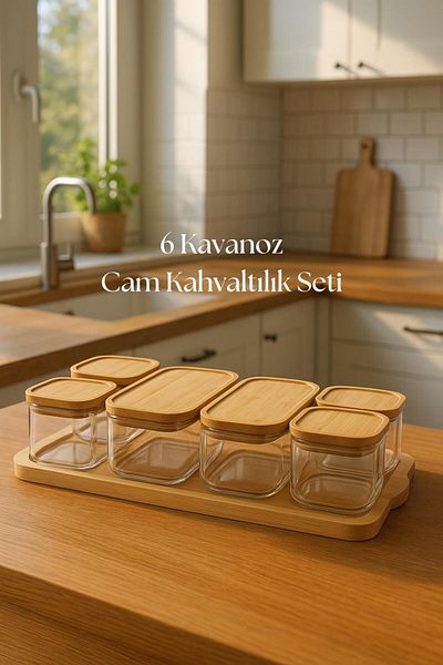 EWs 6-Piece Glass Breakfast Set 13 Pieces
