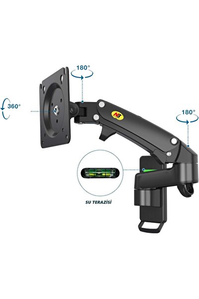 GridTech North Bayou F150 Duvar Tipi Monitör 17-35 inç 3-12 kg VESA Dönebilir Yükseklik Ayarlı Askı Aparatı