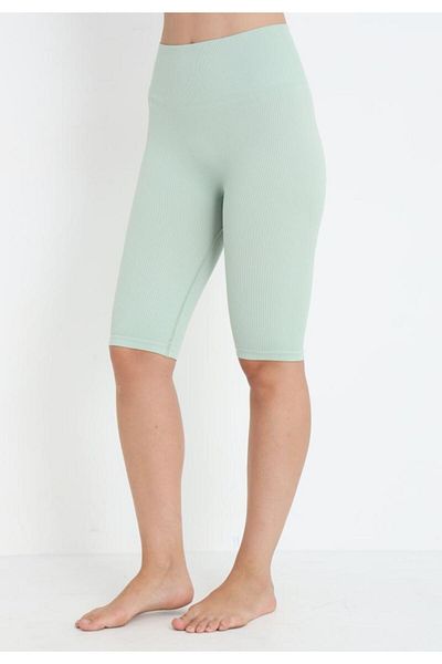 Serena Light green striped high waisted leggings