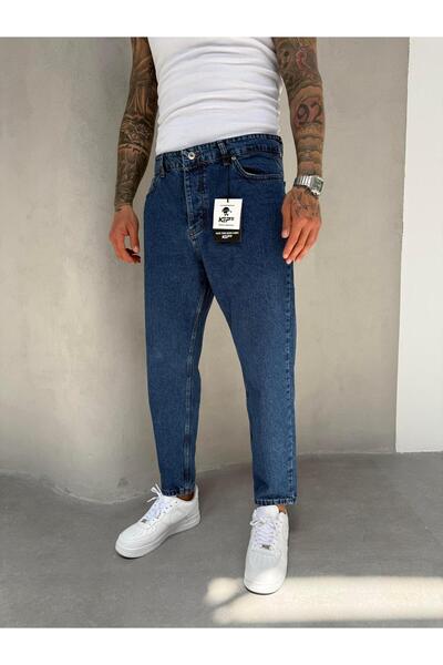 KağanKY Blugi boyfriend bleumarin închis