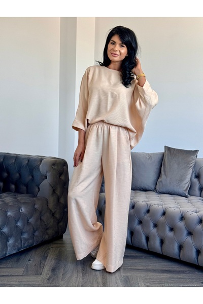 RAMONA BADESCU EXCLUSIVE Two-Piece Suit with Loose Blouse and Flared Pants