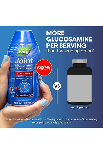 Nature's Way Joint Movement Glucosamine Fast Absorbing Liquid, 16 Day Supply, 16 Oz, Berry Flavor