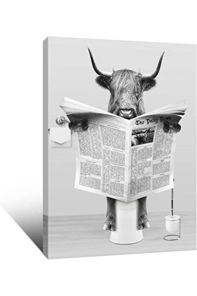 ALAYRA International Funny Highland Cow Wall Art in Bathtub Poster (30x40 cm)...