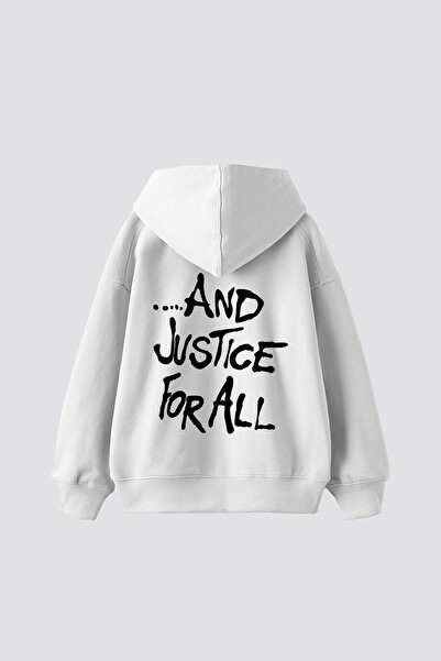 Tarzsokak Metallica And Justice For All Baskılı Oversize Unisex Beyaz
