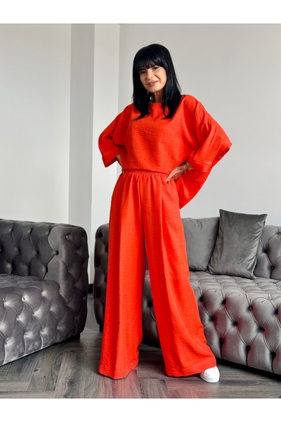 RAMONA BADESCU EXCLUSIVE Two-Piece Suit with Loose Blouse and Flared Pants